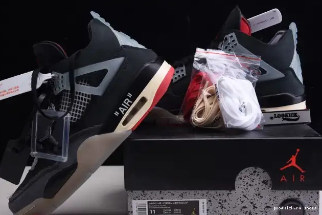 80% Off Sale x Bred Air Jordan Off White CV9388-001 4 Retro 0525